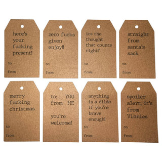 8 Pack Assorted Rude Christmas Gift Tags - Bogan Gift Co