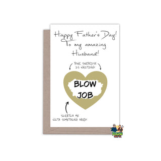Rude Scratch Card Happy Father's Day To My Amazing Husband - Father's Day Card