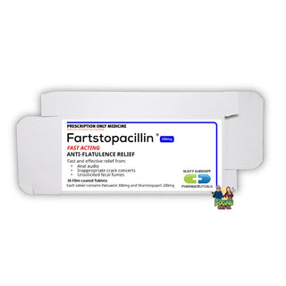 Fartstopacillin - Flatulence Relief Prank Pill Box - Bogan Gift Co