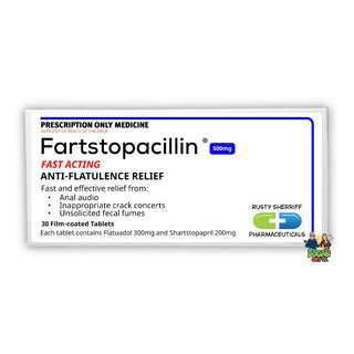 Fartstopacillin - Flatulence Relief Prank Pill Box - Bogan Gift Co