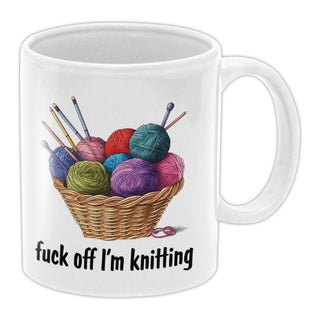 Fuck off I'm Knitting Coffee Mug - Bogan Gift Co