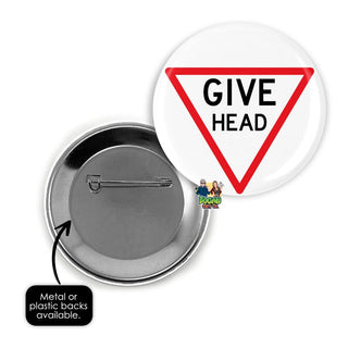 Give Head Pin Badge - Bogan Gift Co