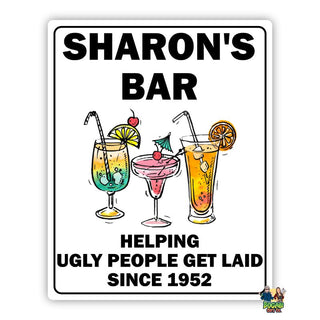 Helping Ugly People Get Laid Bar Sign V2 - Bogan Gift Co