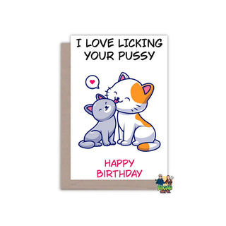 I Love Licking Your Pussy Lesbian Birthday Card - Bogan Gift Co