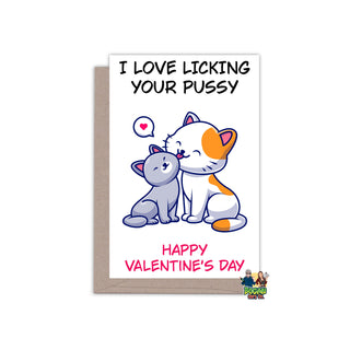 I Love Licking Your Pussy Lesbian Valentines Day Card - Bogan Gift Co