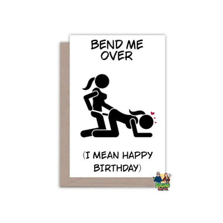 Lesbian Couple Bend Me Over Birthday Card - Bogan Gift Co