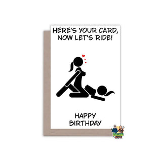 Lesbian Couple Here's Your Card Now Let's Ride Birthday Card - Bogan Gift Co