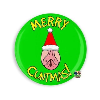 Merry Cuntmas Christmas Pin Badge - Bogan Gift Co