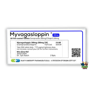 Myvagasloppin Vaginal Tightening Tablets Prank Pill Box - Bogan Gift Co