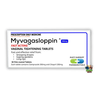 Myvagasloppin Vaginal Tightening Tablets Prank Pill Box - Bogan Gift Co