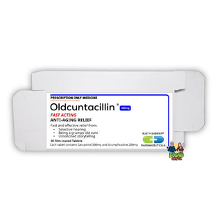 Oldcuntacillin - Anti - Aging Relief Prank Pill Box - Bogan Gift Co