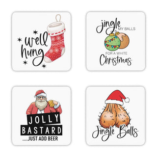 Rude Christmas Coasters - Set of 4 - Bogan Gift Co