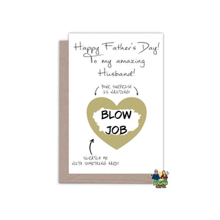 Rude Scratch Card Happy Father's Day To My Amazing Husband - Father's Day Card - Bogan Gift Co