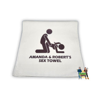 Straight Couple Personalised Sex Towel With Names - Bogan Gift Co
