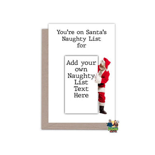 You're on Santa's Naughty List Christmas Card - Bogan Gift Co